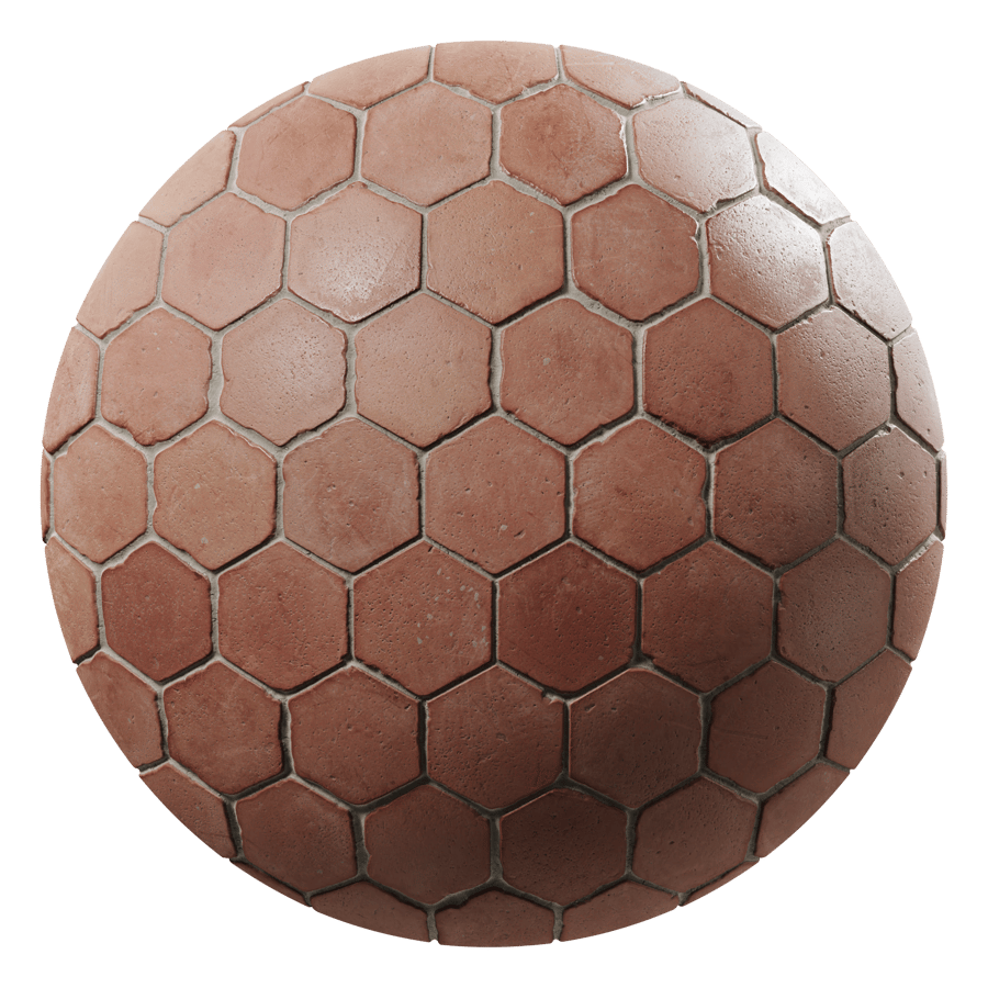 Muted Hexagon Terracotta Tile Texture