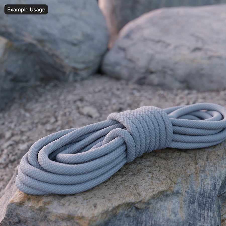 Textura de cordão de algodão para escalada simples, cinza