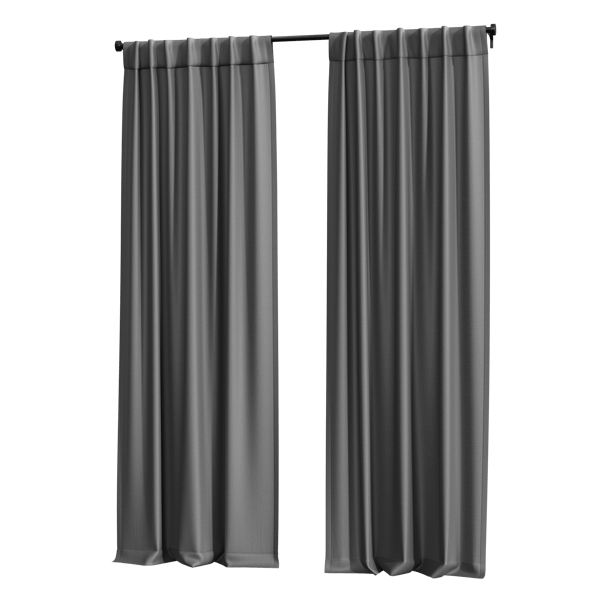 Model częściowo otwartych zasłon Back Tab, szary