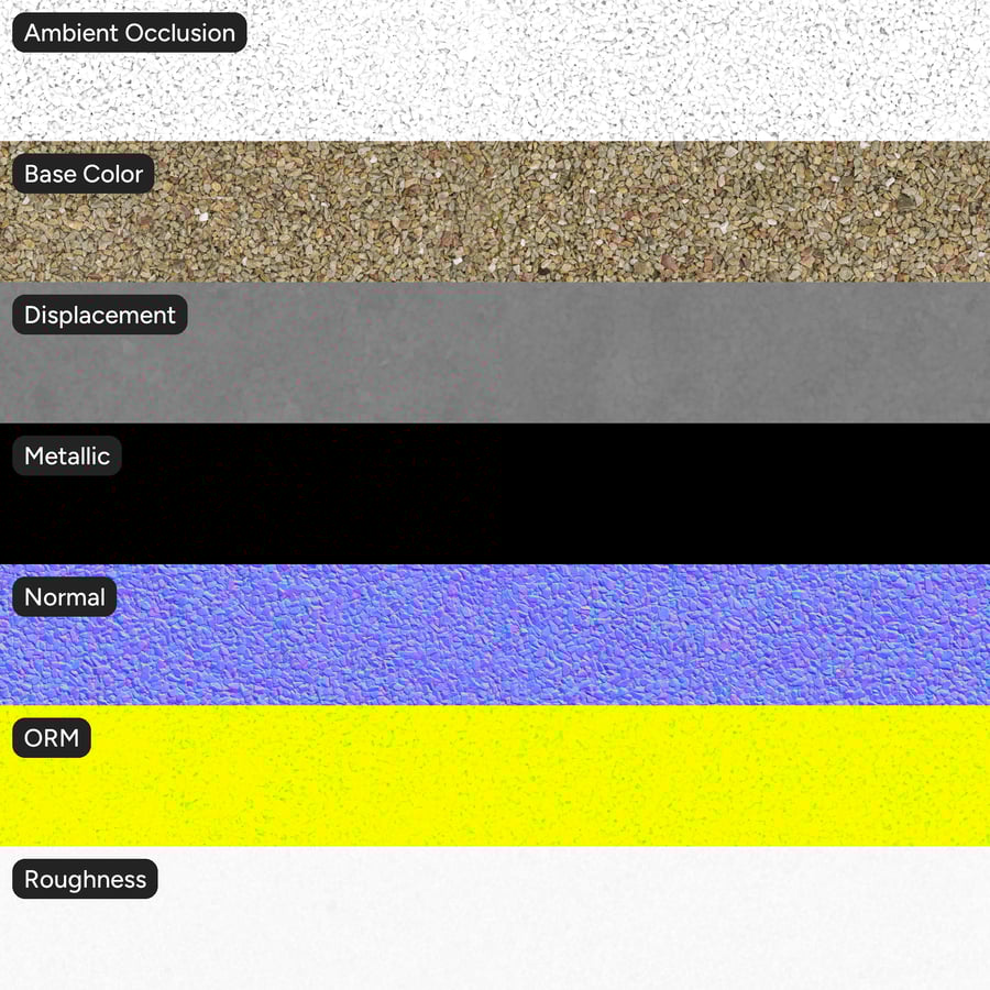 Cascalho antigo multicolorido, amarelo