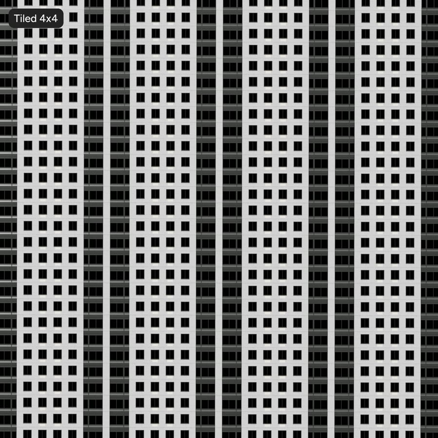 Texture de façade en brique et métal à grille moderniste, gris