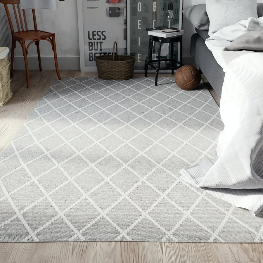 Diamond Designer Rug Model, Pale Grey