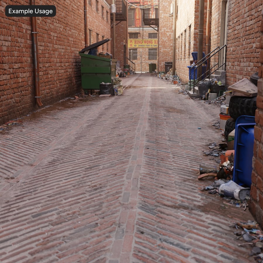 Slim Diagonal Brick Sidewalk Texture, Terra