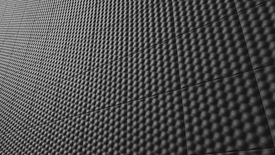 Patterned Foam Tiles Acoustic Panel Texture, Black