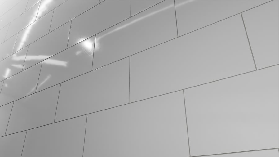 Glossy Large Subway Tile Texture, White