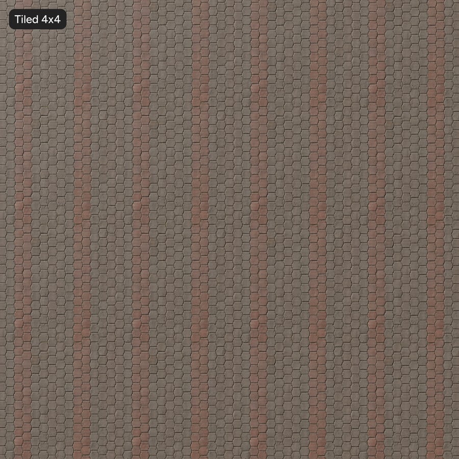 Interlocking Concrete Paver Texture, Striped Red Grey