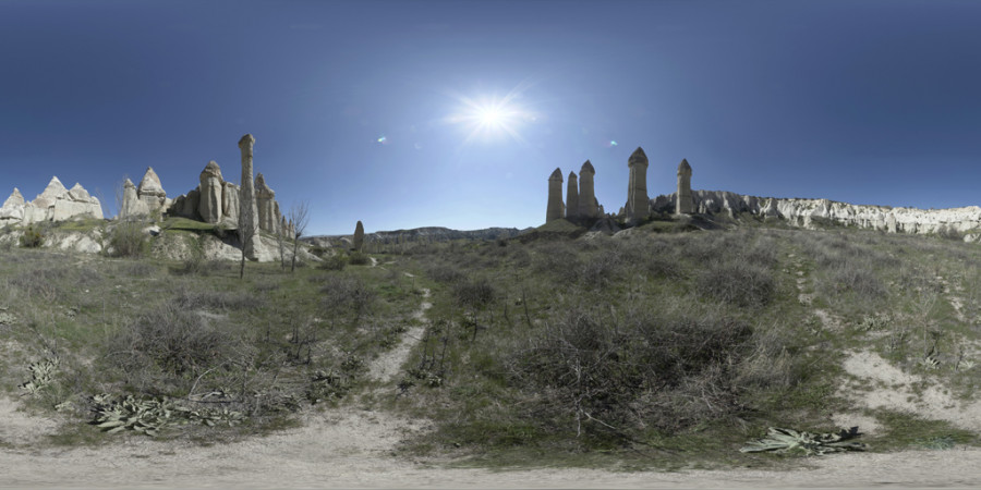 Clear Afternoon Right Shadow Cappadocia Rocky Spires Outdoor Sky HDRI