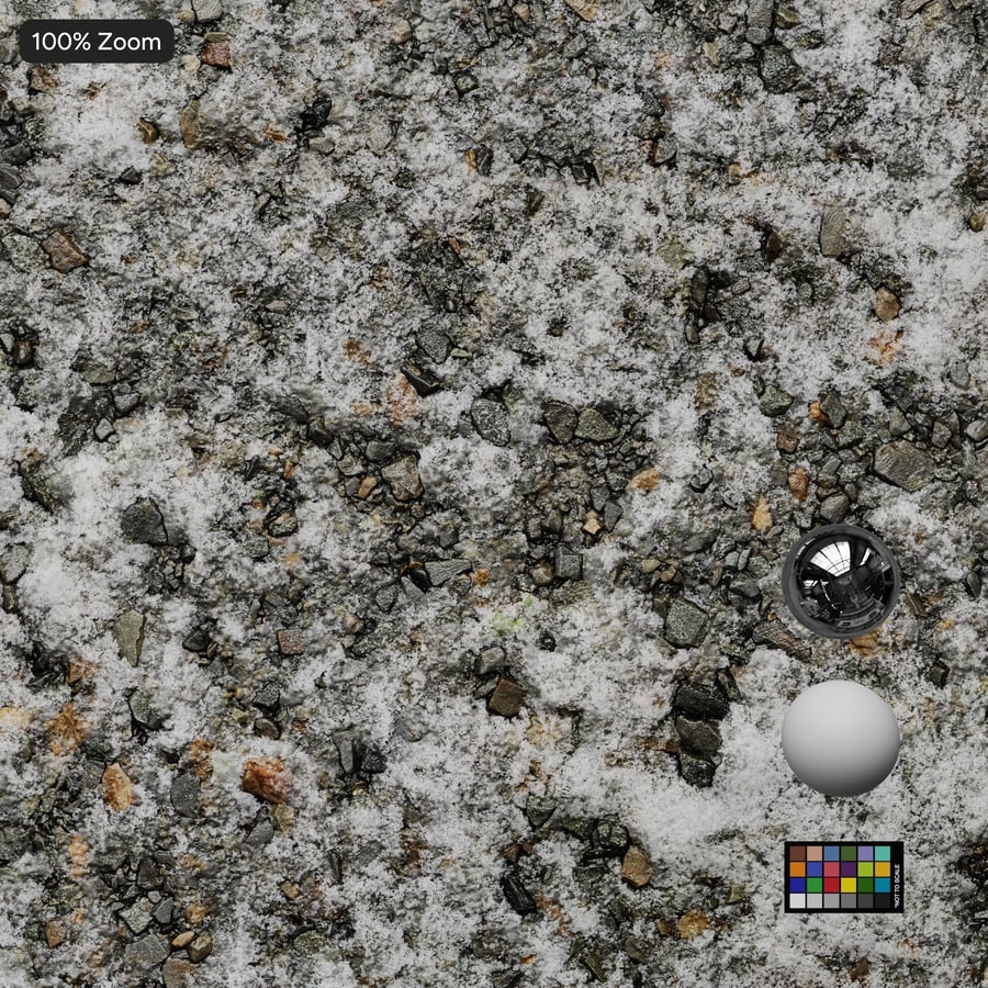 Snow on Mixed Gravel Texture