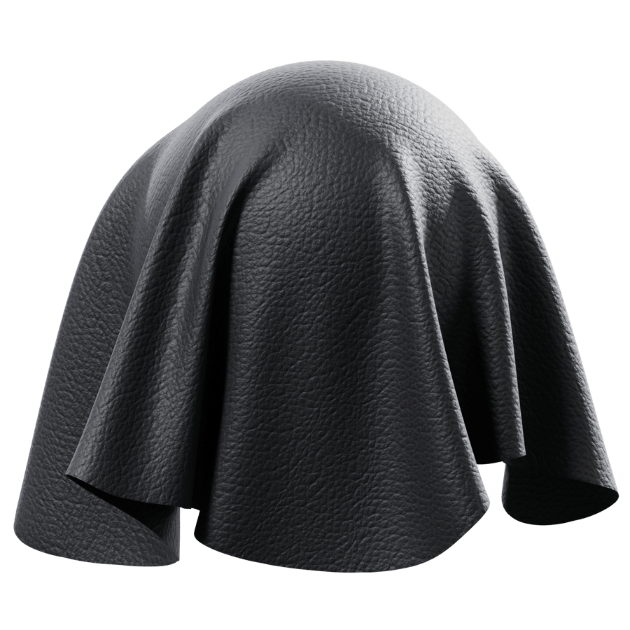 Milled Top Grain Cowhide Leather Texture, Black - Poliigon