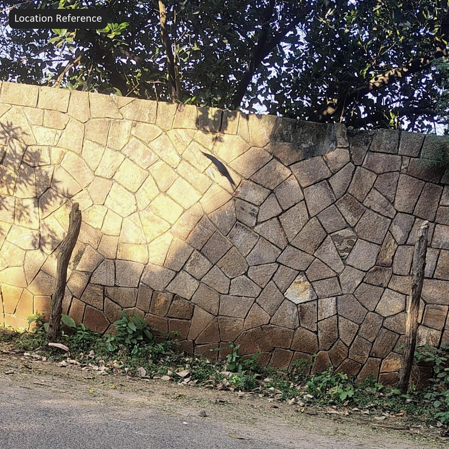 Irregular Rubble Stone Wall Texture, Cream Tan