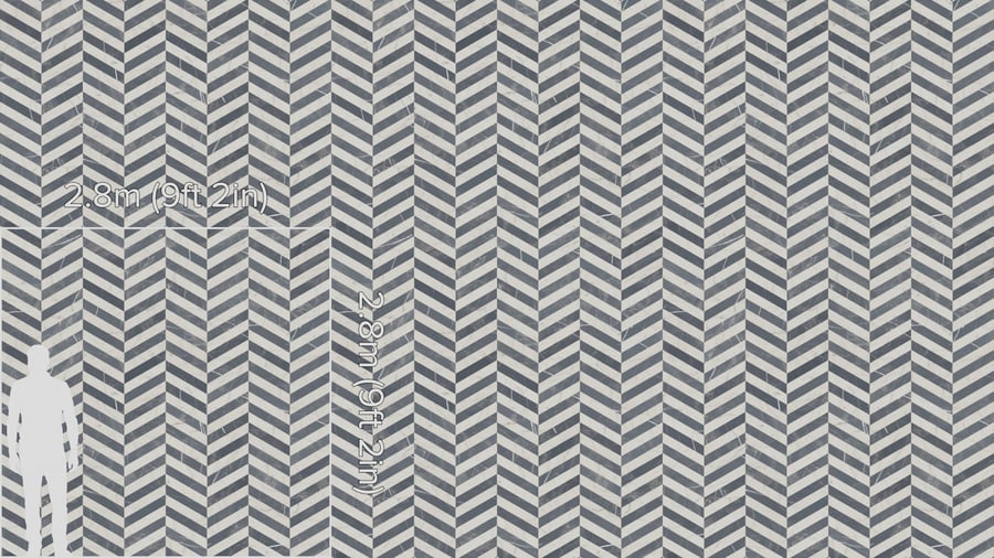 Textura brilhante em mármore Chevron, creme e cinza