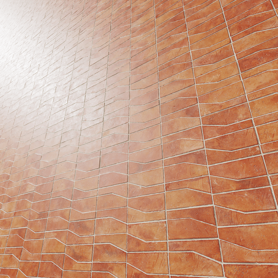 Zocalo Cotto Terracota Textura de Azulejo Mate, Laranja