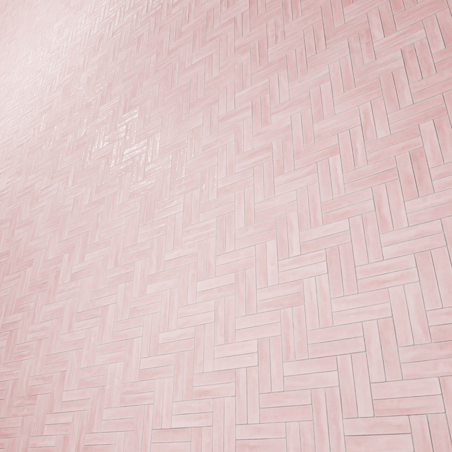 Textura de azulejo cerâmico brilhante em espinha, rosa