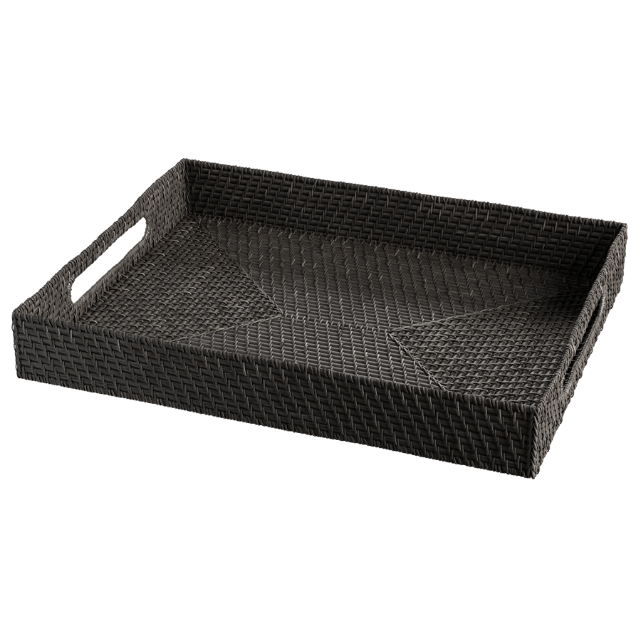 Rattan Tray Model, Black