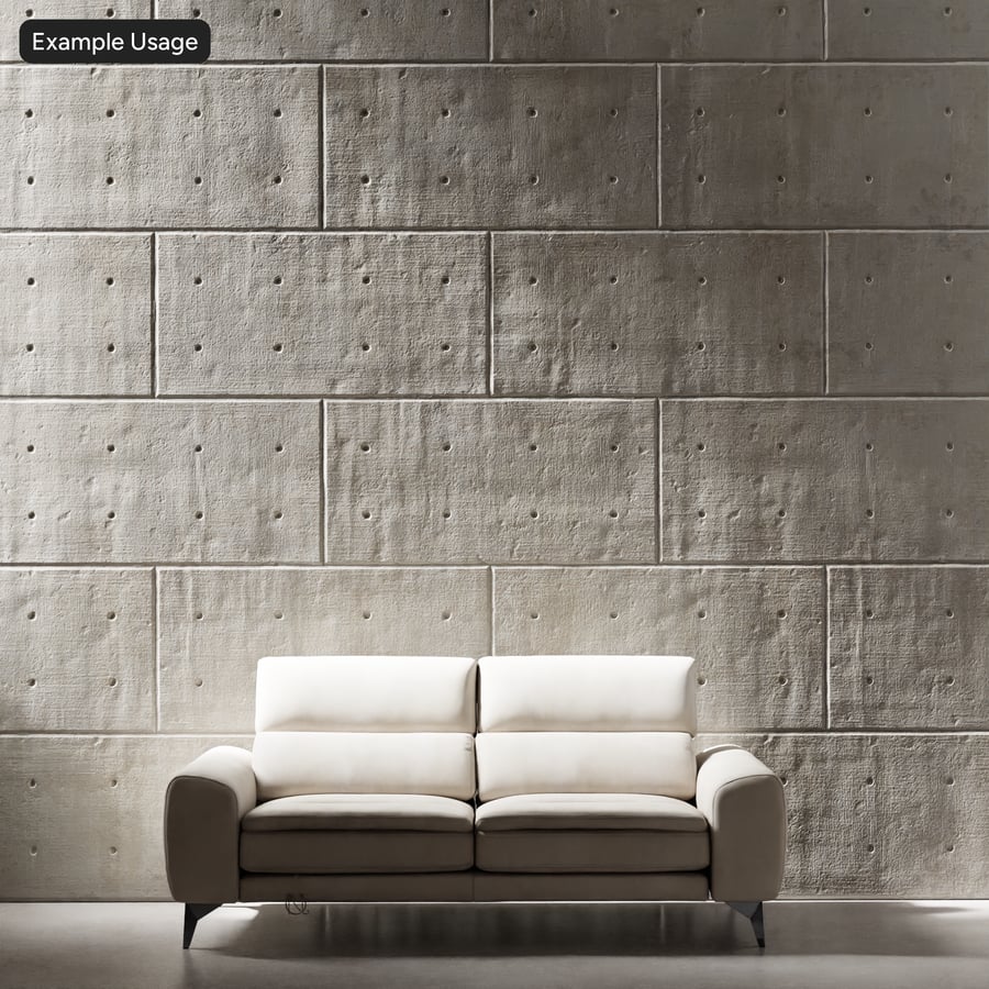 Offset Matte Panel with Tie Holes Concrete Texture