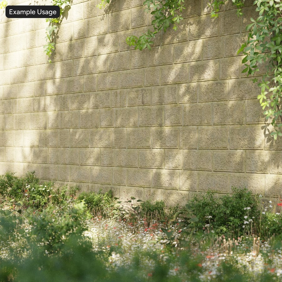 Mossy Aggregate Concrete Block Wall Texture
