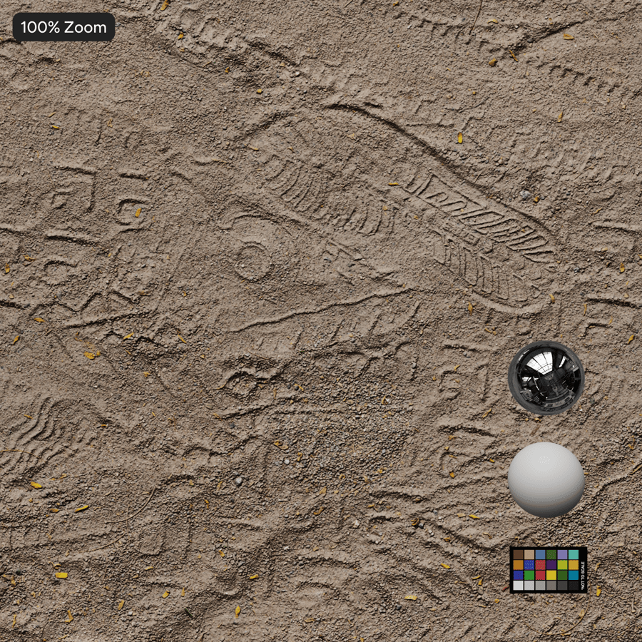 土路紋理上的輪胎印記