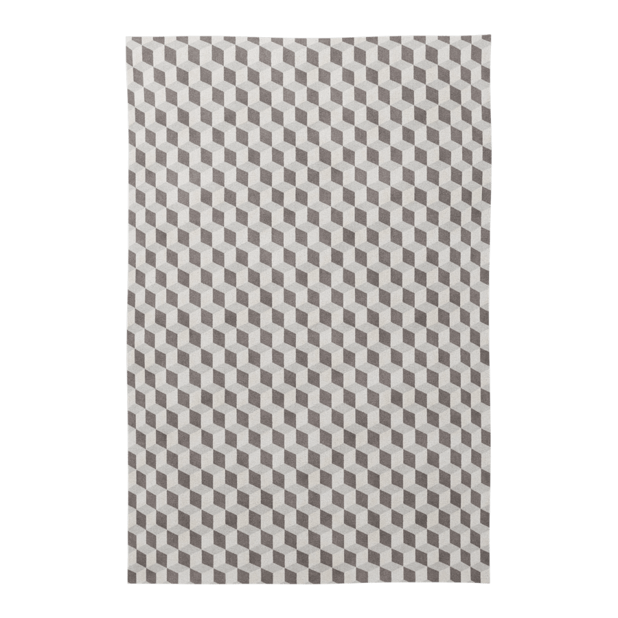 Cube Italia Designer Rug Model, Tri-Tone Grey