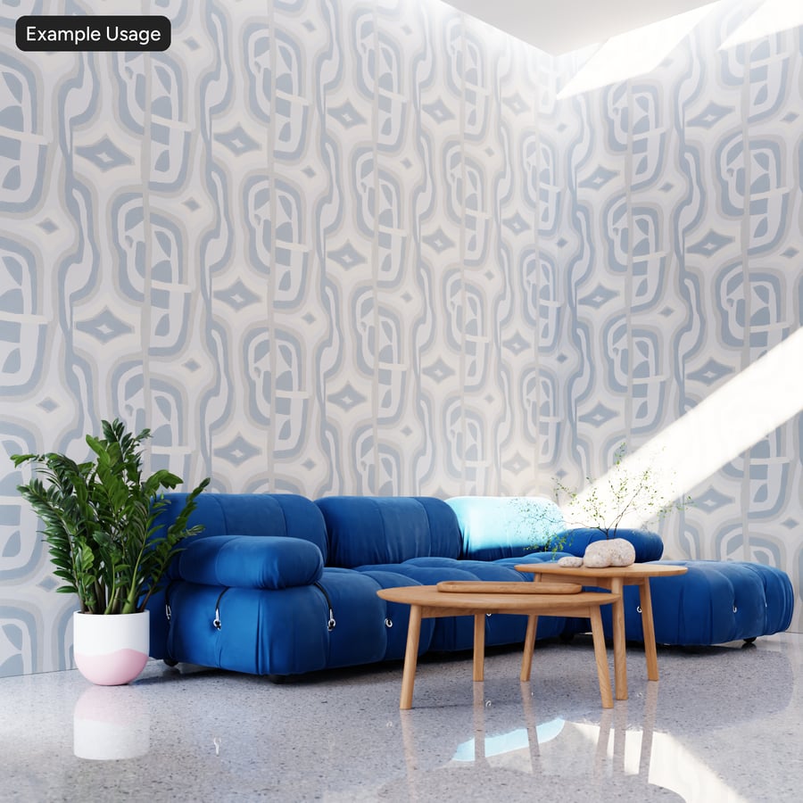Tekstur Wallpaper Tekstil Motif Geometris, Biru