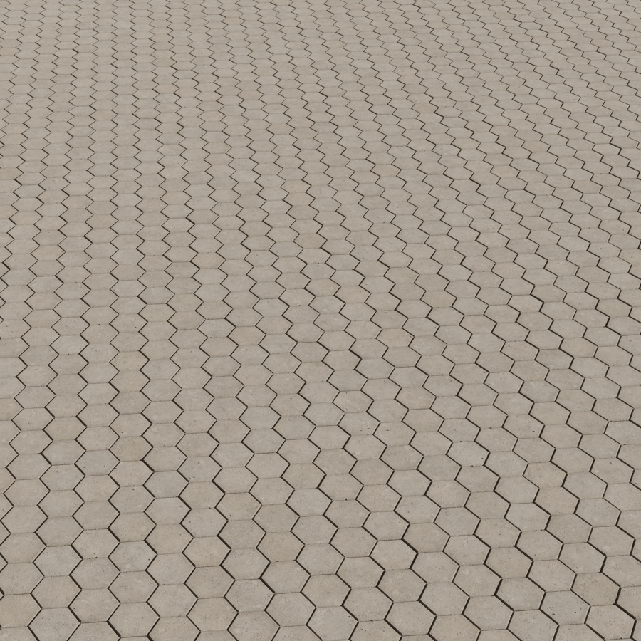 Hexagonal Concrete Paving Texture, Grey