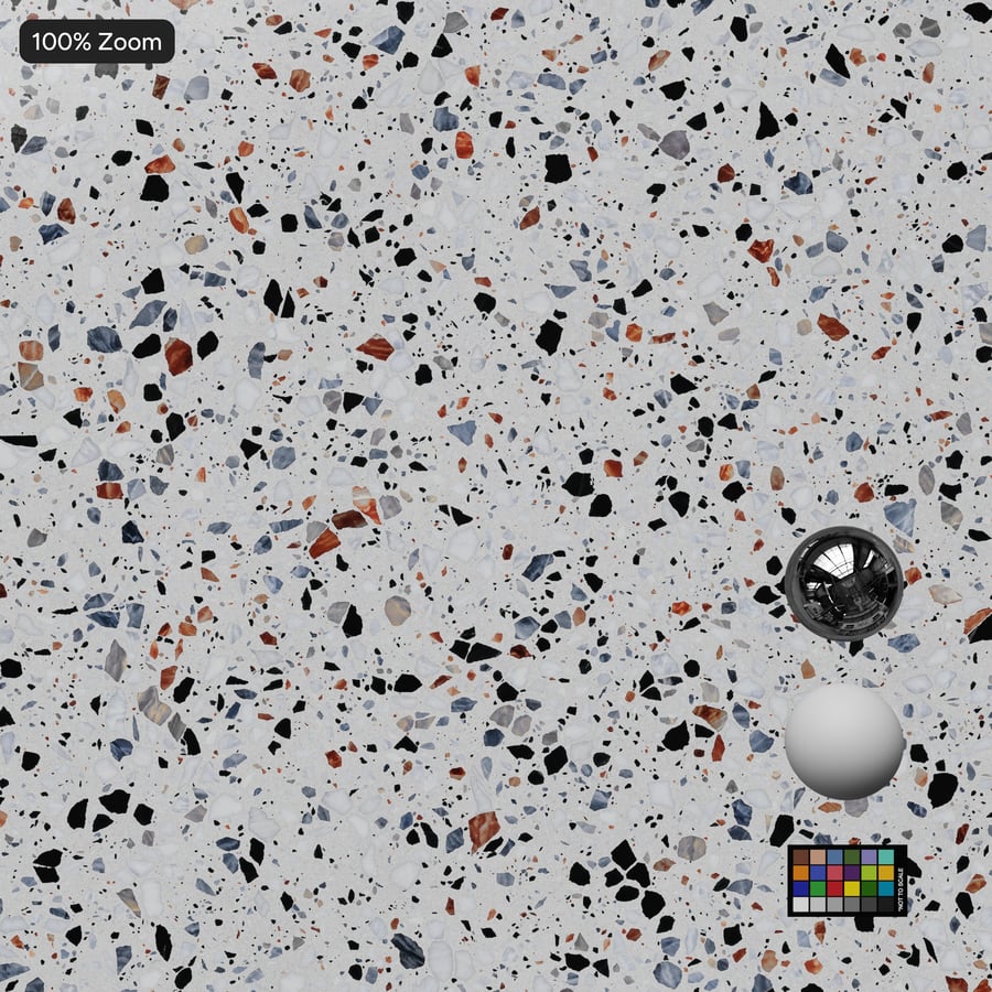 Honed Slab Venetian Terrazzo Texture, White