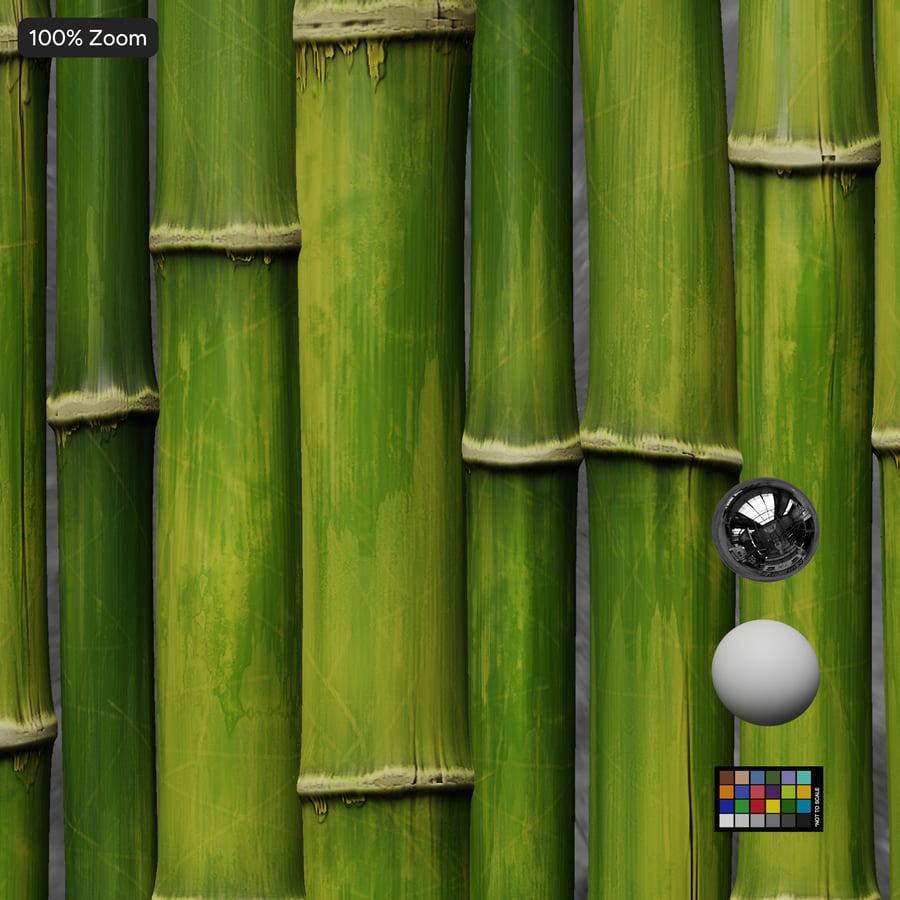 Bamboo Wall Texture, Yellowing Green