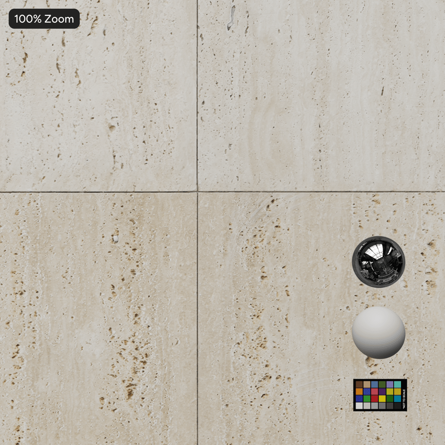 長方形のファサード トラバーチンタイルの質感