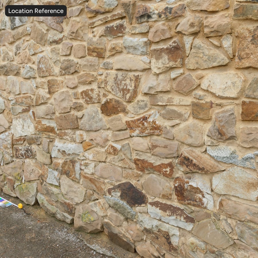 Weathered Rubble Stone Wall Texture, Yellow