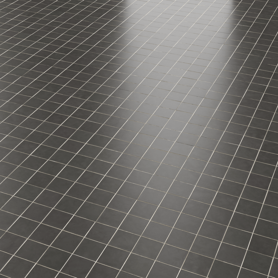 Matte Square Ceramic Tiles Texture, Black