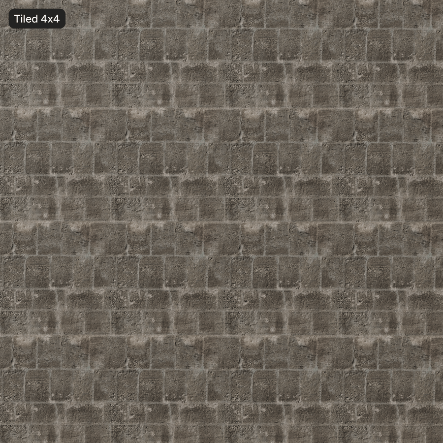 Weathered Ashlar Block Stone Wall Texture, Charcoal Grey