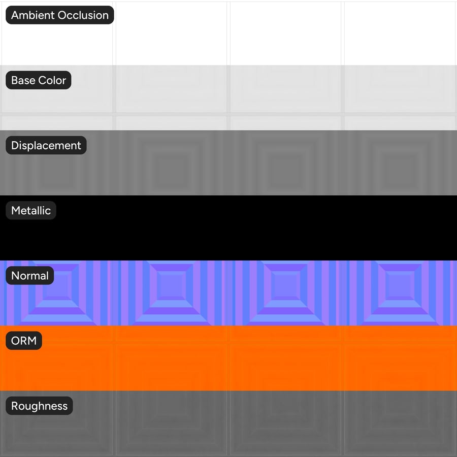 Embossed Decorative Tile Ceiling Texture, White