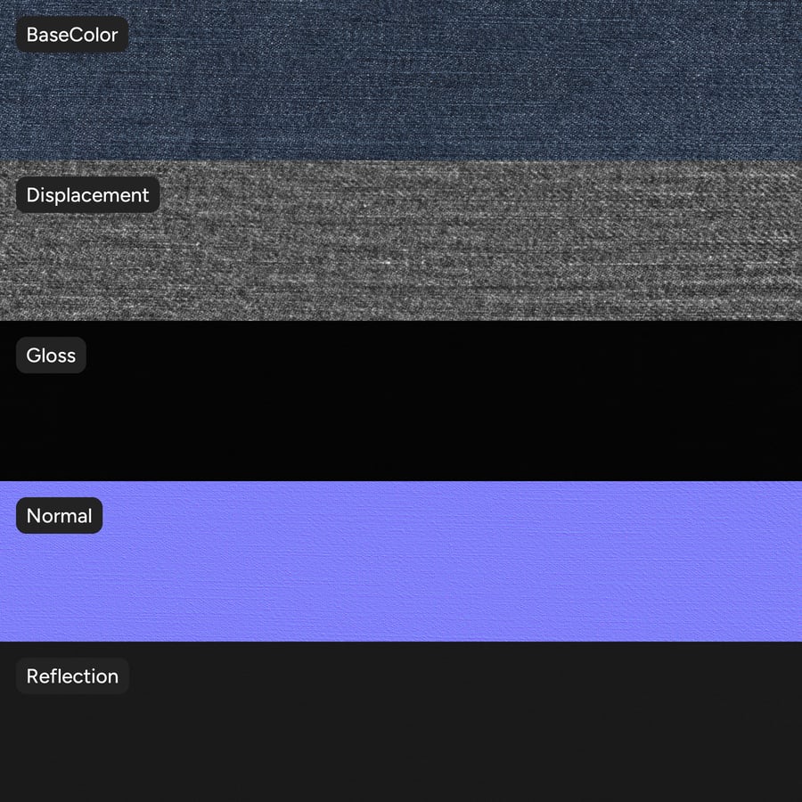 Tekstur Kain Denim Twill Gelap, Biru