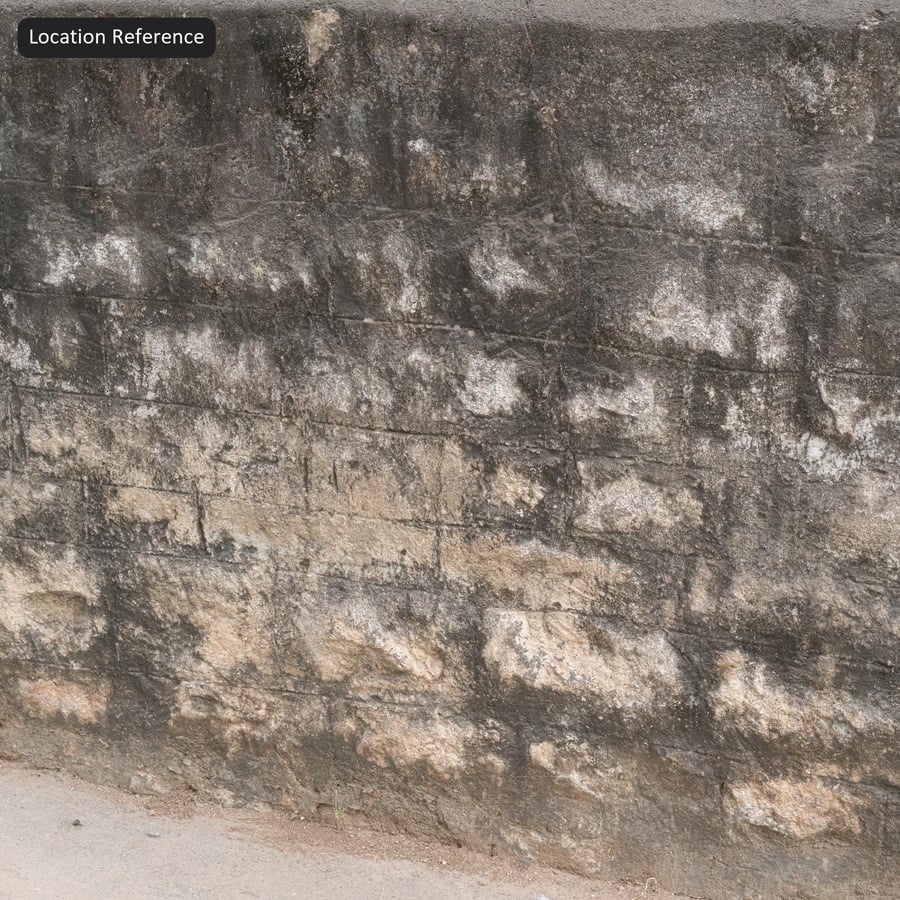 Moosige Schlackenblockwand Textur