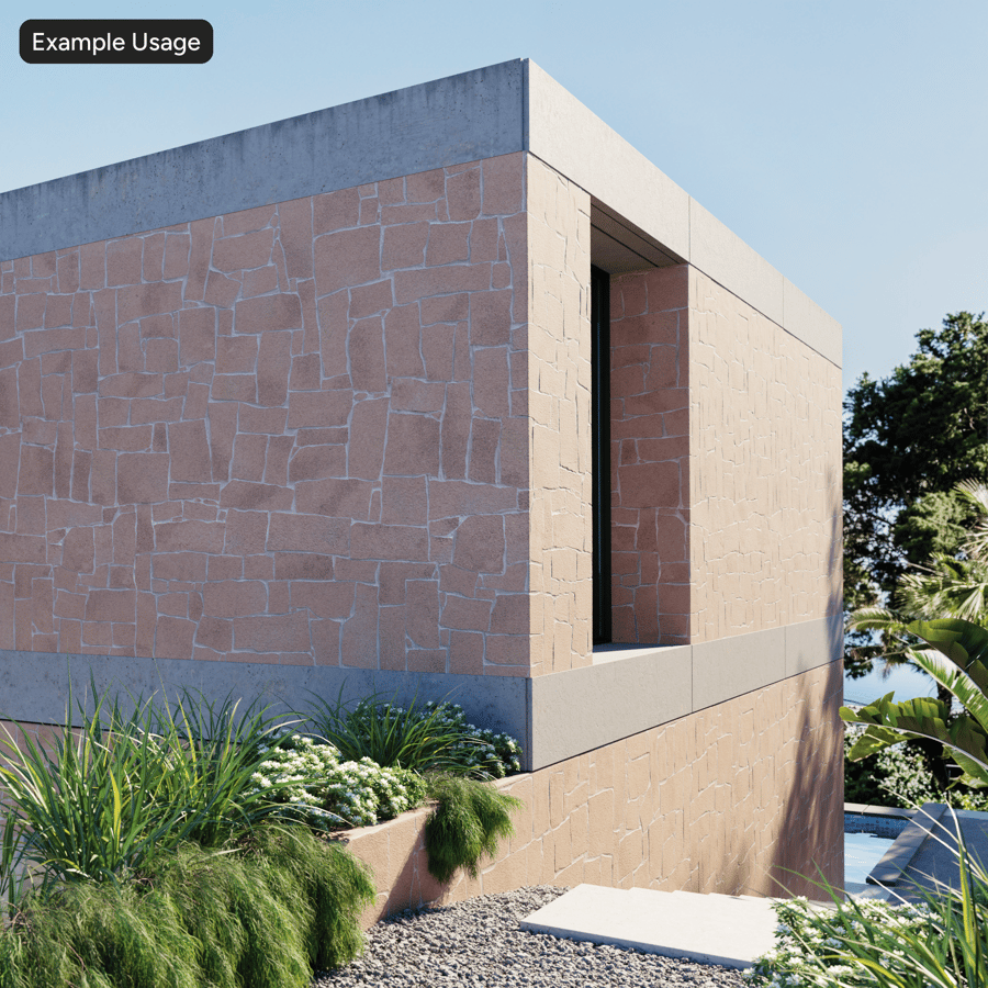 Faux Aggregate Rubble Stone Wall Texture. Red