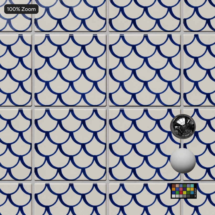 Fishscale Ceramic Glossy Tile Texture