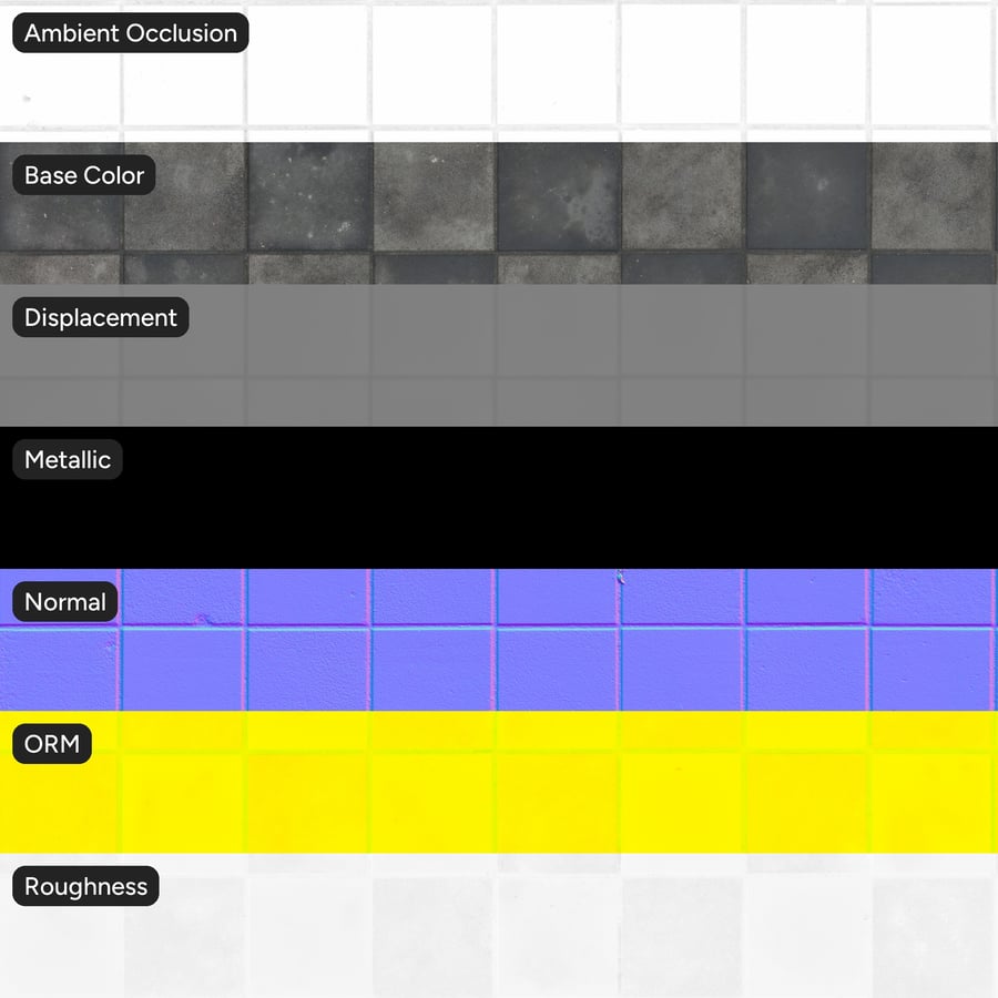 Dirty Square Stone Paver Texture, Checkerboard