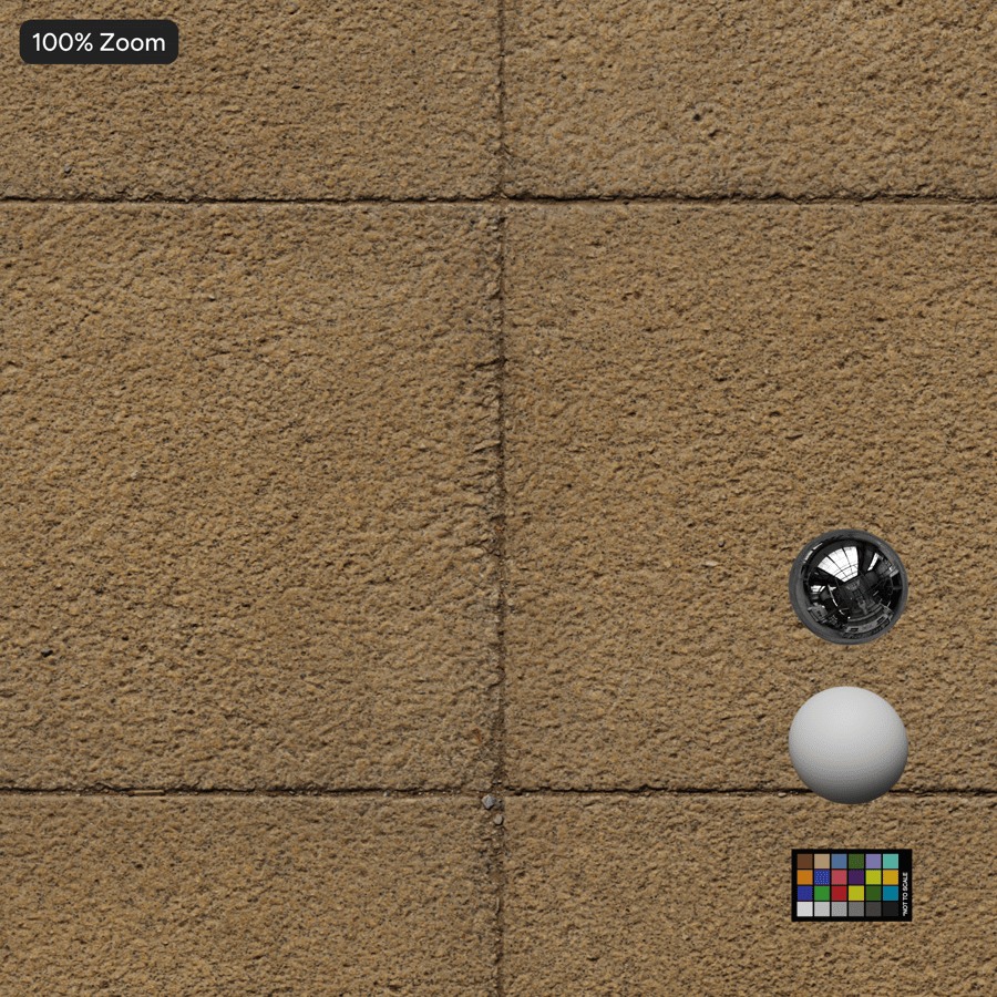 Worn Square Stack Aggregate Stone Sidewalk Texture, Yellow