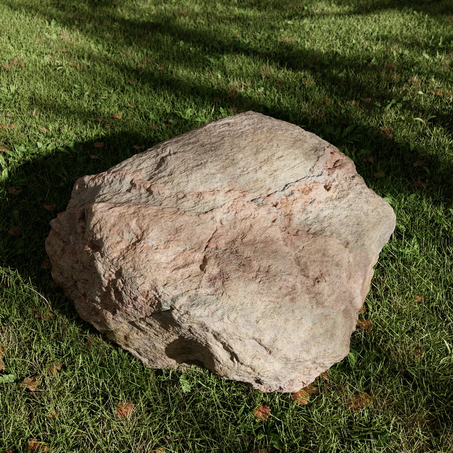 Rippled Round Large Rock Boulder Model, Pale Red