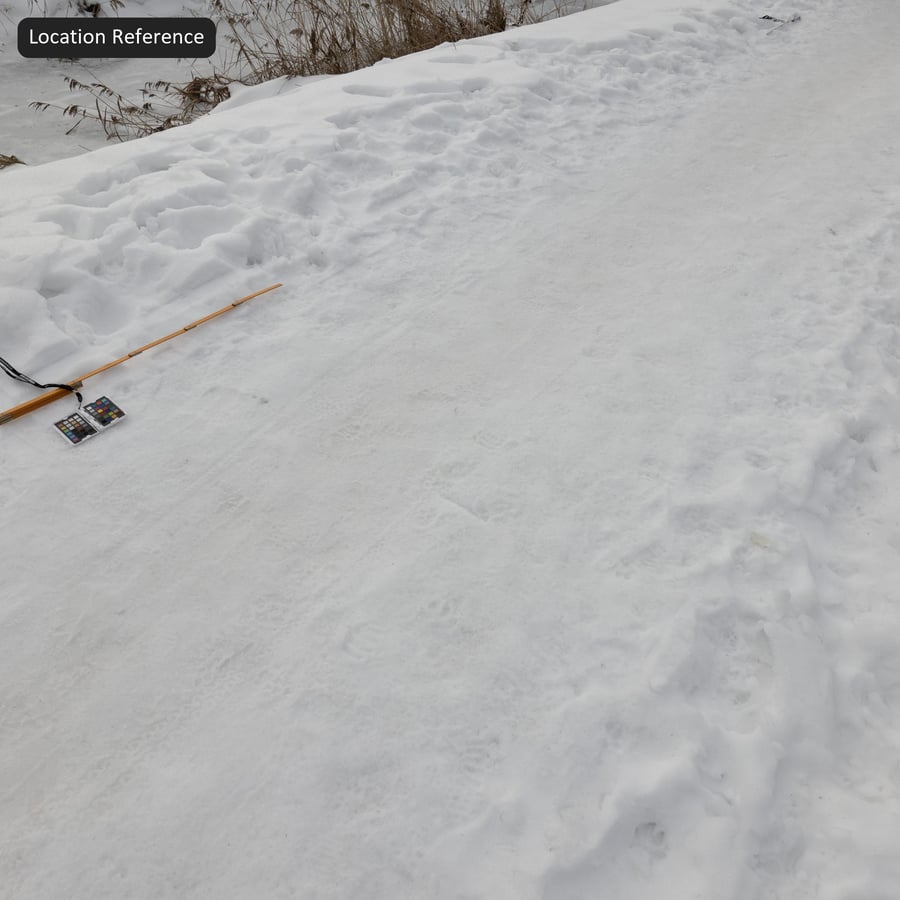 Следы на гладком толстом снегу