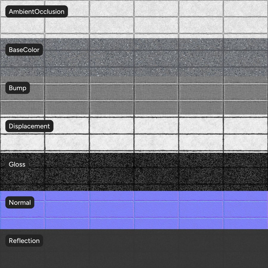 Sandfaced Stack Bond Brick Wall Texture, Grey