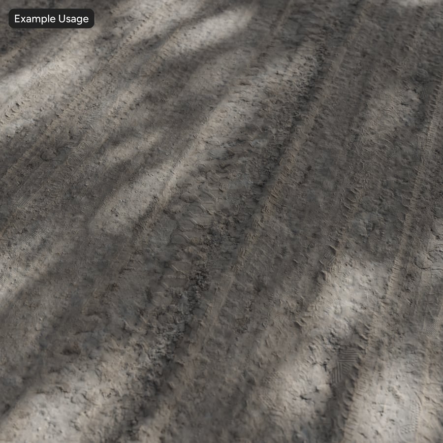 Tire Tracked Dry Dirt Road Texture