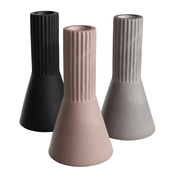 Modèles de vases en béton cannelé