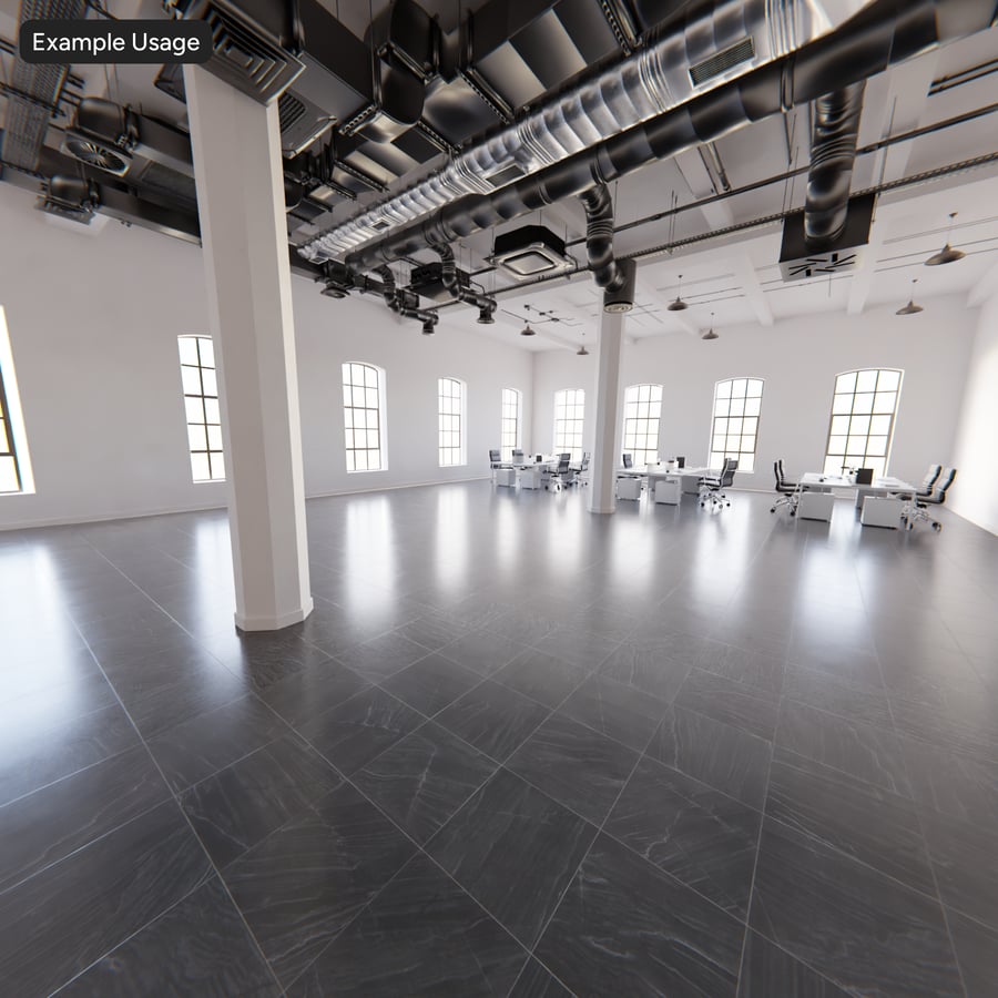Square Quartzite Matte Tile Texture, Electric Black