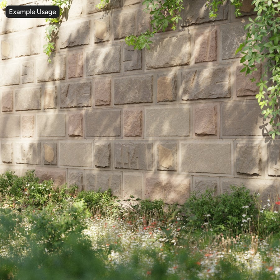 Textura de parede de blocos irregulares, cinza-acastanhado quente