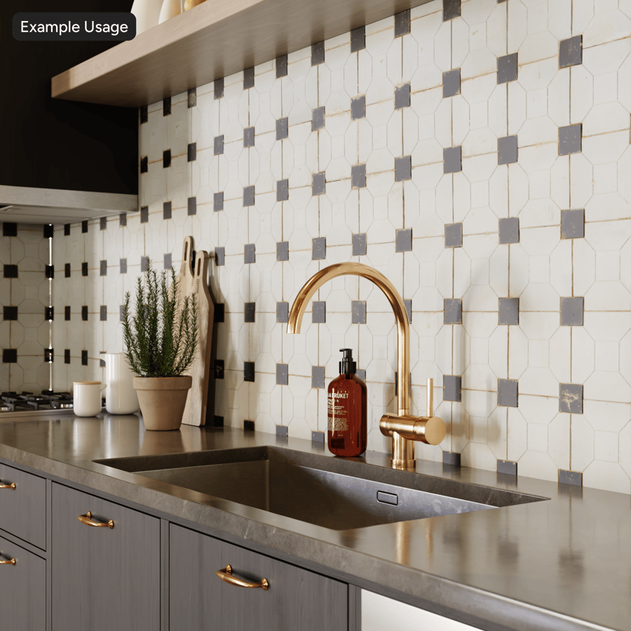 Матовая плитка Mosaic Stone, белый