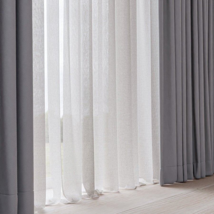 Plain Sheer Drapery Fabric Texture, White