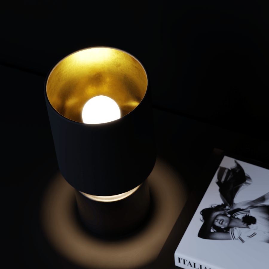 Eno Ceramic Chic Shade Lamp Model, Black