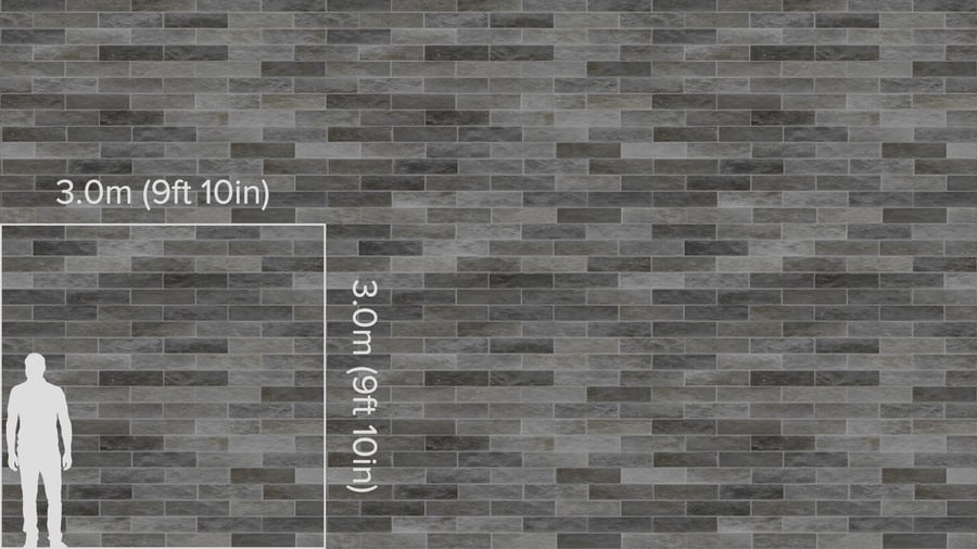 Textura de azulejo cerâmico mate retangular com desvio, cinzento moca