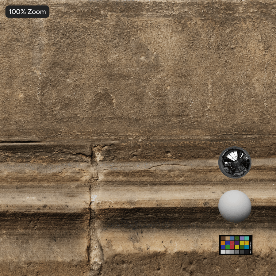 Aged Stone Block Wall Texture with Grid