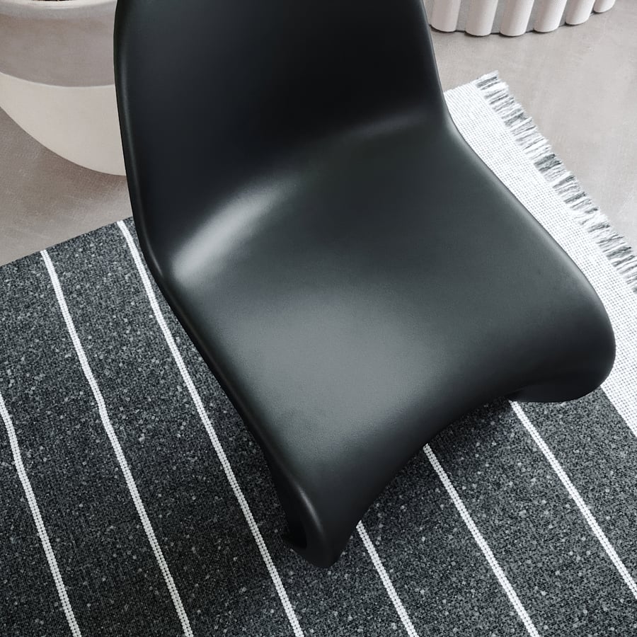Replica Verner Warp Stacking Chair Model, Black